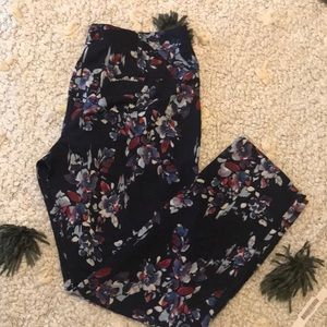 Floral cropped trousers